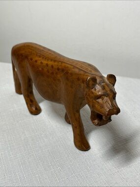 Hand-Carved Wooden Tiger Sculpture - 
Wood. Rustic. Great gift.
MCM